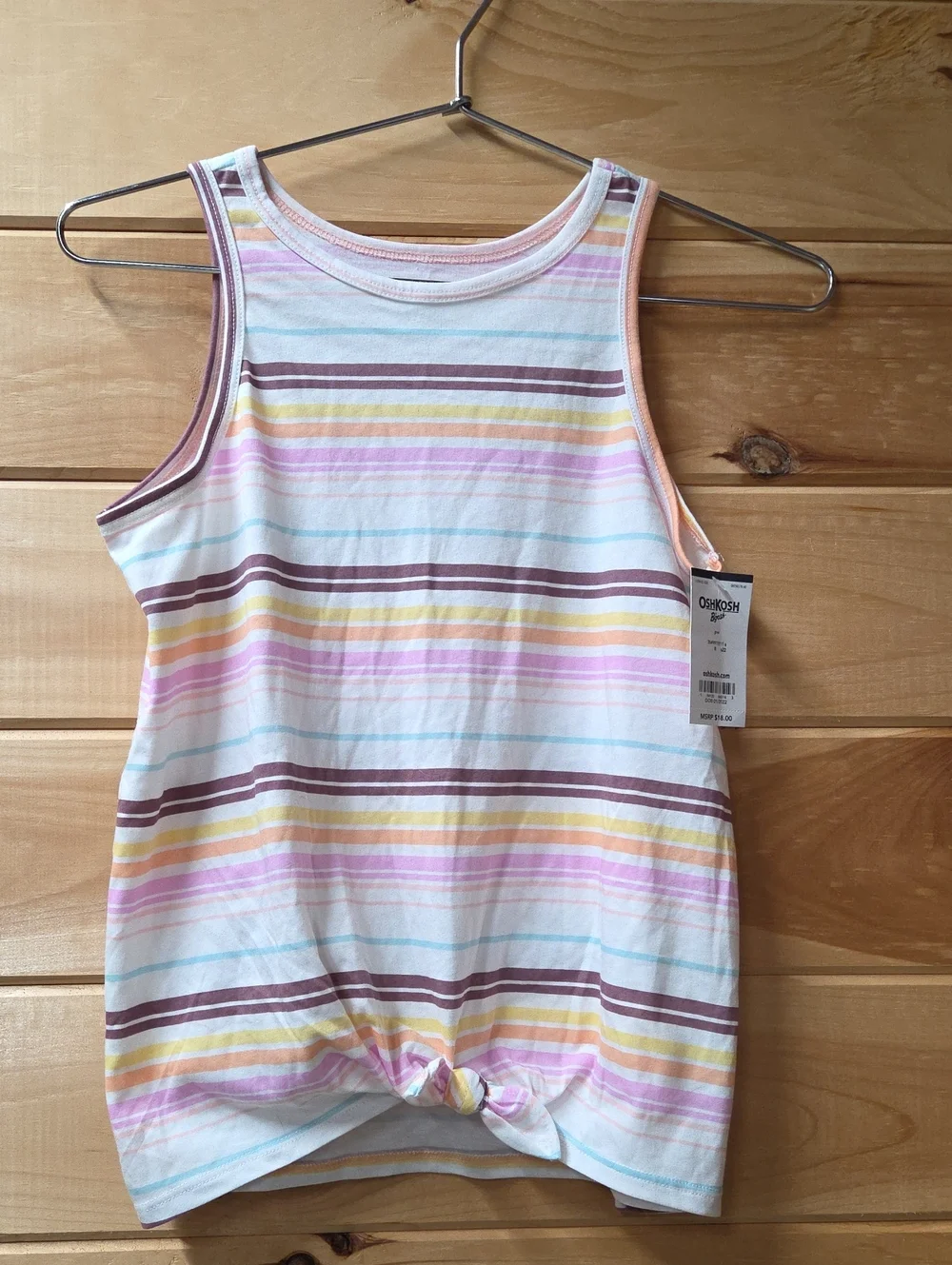 OshKosh B'gosh Pastel Multi-Stripe Tie-Front Tank Top